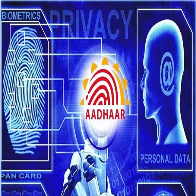 Blue colored Aadhaar card