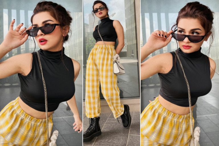 Don’t miss seeing this bold glamorous avatar of Avneet kaur, wearing black glasses very hot pose