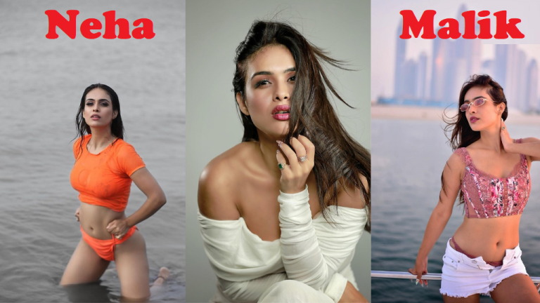 Neha Malik Photos:  In front of the camera, this Bhojpuri beauty broke all rules by first wearing simply a shirt and then posing with the button open.
