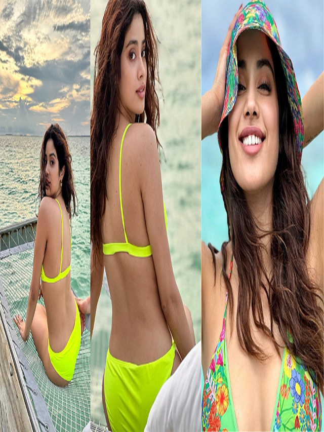 Janhvi Kapoor sets the internet on fire wearing a neon bikini,