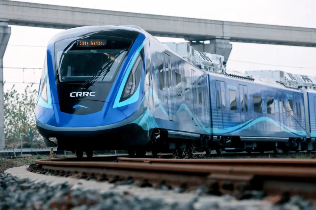 The first hydrogen train will run where?