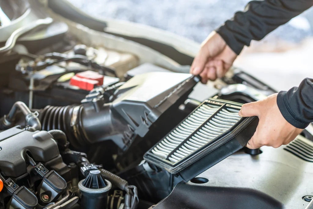 Replace the vehicle's air filter.