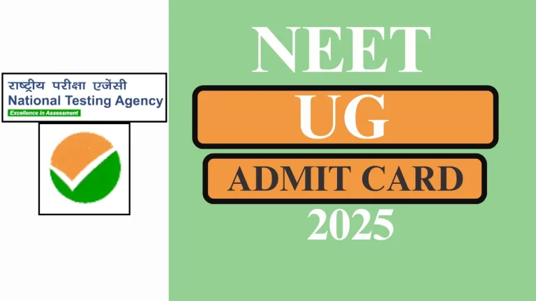 NEET UG 2025 Admit Card Today