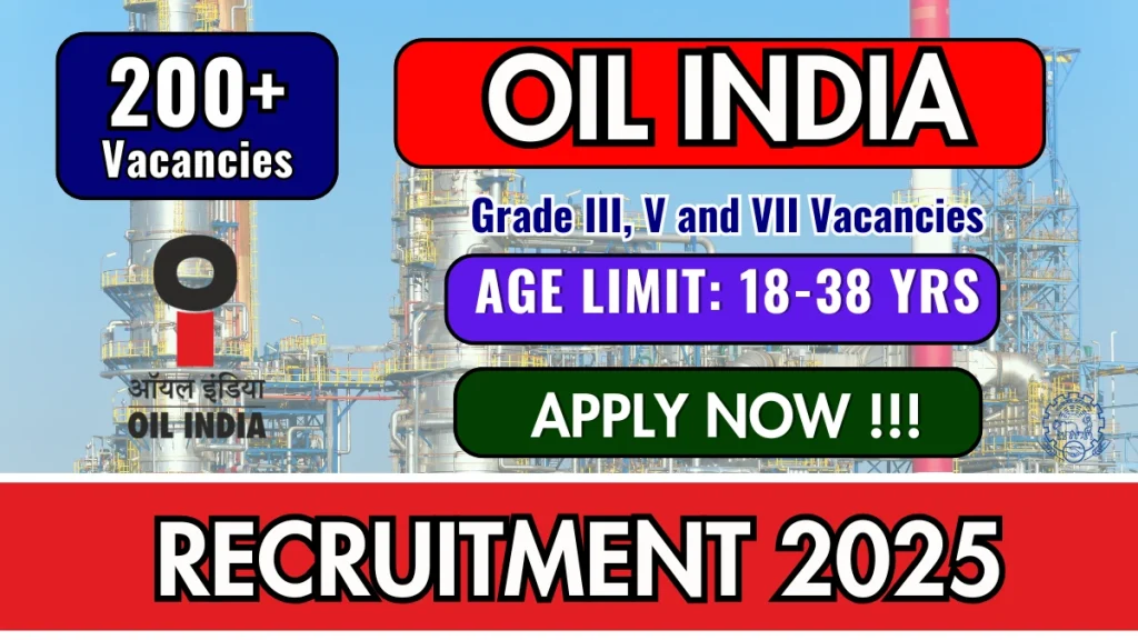 Candidates must complete the online form on the official website, oil-india.com