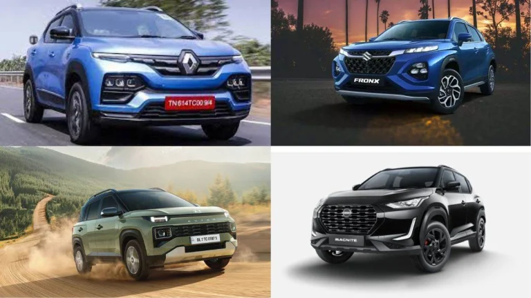 The Nissan Magnite, Renault Kiger, Tata Punch, Hyundai Exter, and Maruti Fronx are five automatic SUVs