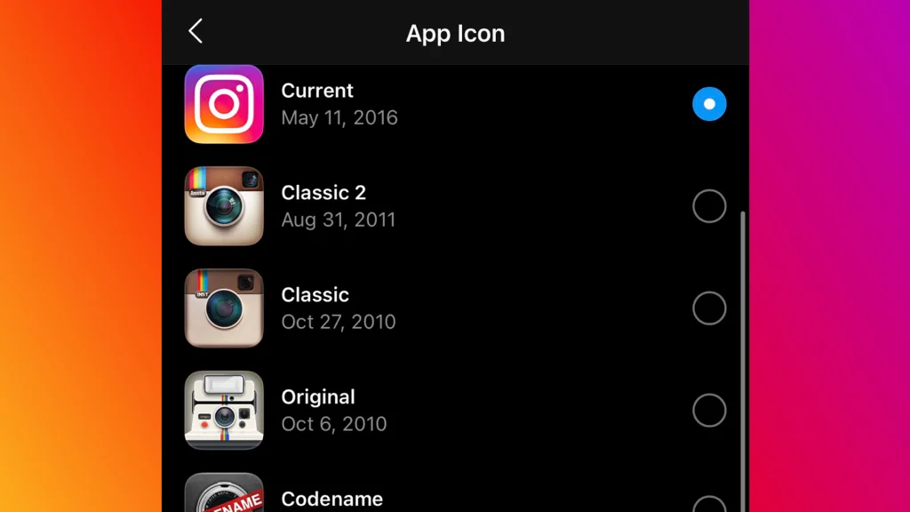 How to change the Instagram icon